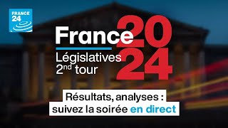 Législatives 2024 2nd tour  Résultats analyses  suivez la soirée en DIRECT • FRANCE 24 [upl. by Janenna]