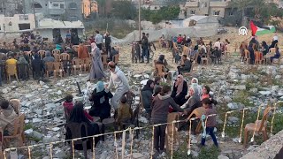 Palestinians break their first iftar [upl. by Della]