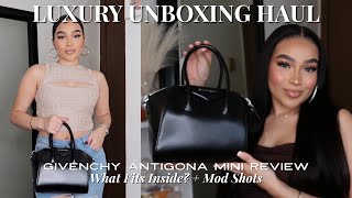 GIVENCHY ANTIGONA MINI BAG UNBOXING amp REVIEW  What Fits Inside amp MOD SHOTS  LUXURY UNBOXING [upl. by Miehar]