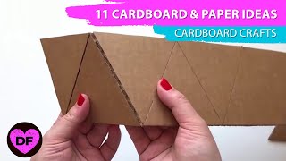 DIY 📦 👌 11 Cardboard amp Paper Ideas  Cardboard crafts [upl. by Lacim]