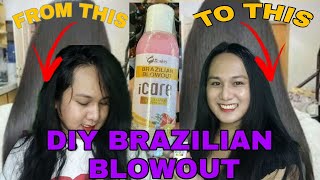 ICARE BRAZILIAN BLOWOUT  PAANO MAGBRAZILIAN NG BUHOK DIY STEP BY STEP [upl. by Wiersma]