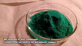 Pyrophoric Copper Thermal Decomposition of Copper Citrate [upl. by Ocirne]