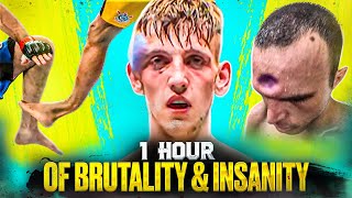 1 Hour Of BRUTAL MMA  Knockouts amp Crazy Moments [upl. by Menides]