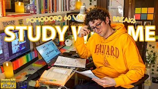 STUDY WITH ME LIVE POMODORO  6 HOURS STUDY CHALLENGE ✨ Harvard Student Relaxing Rain Sounds [upl. by Oirasec]