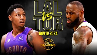 Los Angeles Lakers vs Toronto Raptors Full Game Highlights  Nov 10 2024  FreeDawkins [upl. by Kobi]