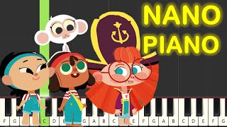 Ahoy Pirates Theme Song EASY Piano Tutorial [upl. by Osrock]