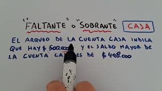 Sobrante de la cuenta CAJA arqueo de Caja EJERCICIO DE EXAMEN CONTABILIDAD [upl. by Airbma]