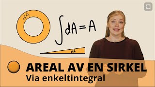 Areal av en sirkel via enkeltintegral [upl. by Modie]