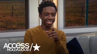 Caleb McLaughlin Dishes On That Stranger Things Kiss  Access Hollywood [upl. by Anelrac518]