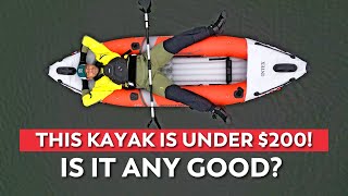 Review of Intex Excursion Pro Inflatable Fishing Kayak  Cheapest Fishing Kayak Ever [upl. by Neelyt]