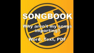 SONGBOOK importing songs  Chordpro  text  pdf [upl. by Norb931]