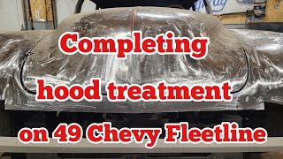 Completing hood treatment on 49 Chevy Fleetline [upl. by Ingar]