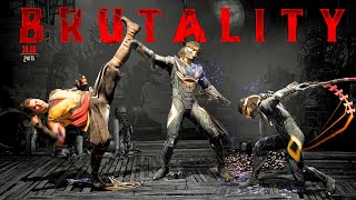 MK1 Takeda All Brutalities Fatalities Fatal Blow Ending Taunts amp Victory Celebrations [upl. by Redmond]