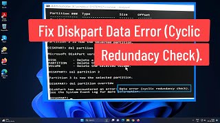 Fix Diskpart Data Error Cyclic Redundancy Check [upl. by Chil]