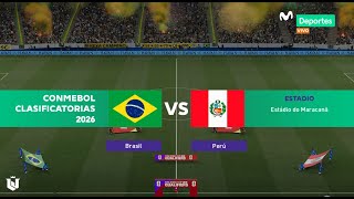 Brasil vs Peru ● Fecha 10 Eliminatorias Mundial 2026 ● Pes 2021 [upl. by Oiramad]