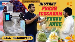 Franchise అక్కర లేని Instant Fresh IceCream With FreshJuice make on Snow Ice Machine BINGSU COOLEX [upl. by Akenot]