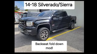 1418 Silverado Sierra backseat fold down mod [upl. by Farmann]