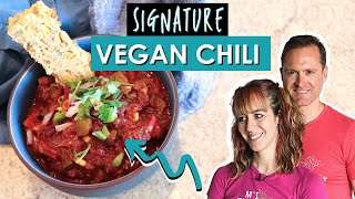 Easy Vegan Chili Healthy Oil Free [upl. by Ahsiugal46]