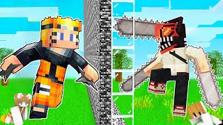 NARUTO VS CHAINSAWMAN Mob Battle  Minecraft PE [upl. by Scrivens]