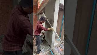 How to Smooth the Wet Wall  Daily Construction Work shorts shortsvideoviral [upl. by Moreville580]