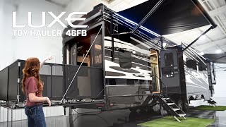 Beautiful Luxe Fifth Wheel Toy Hauler rvlife rvliving fifthwheelliving gorving luxefifthwheel [upl. by Osanna]