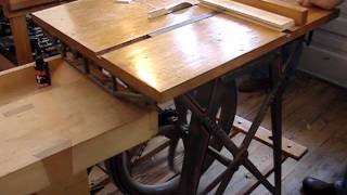 Barnes Treadle Saw amp Pedal Lathe at the Woodwrights School [upl. by Barram]