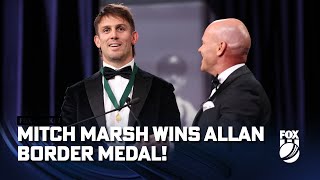 Marsh delivers all time speech after winning the Allan Border Medal  31012024  Fox Cricket [upl. by Nade]