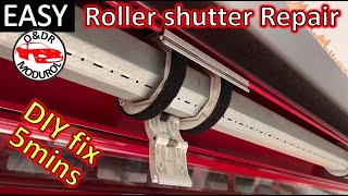 Easy DIY roller shutter garage door locking strap repair Curtain auto catch bracket 5577 lath seg [upl. by Kimberli]