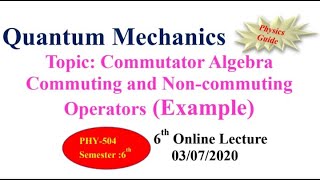 Commuting and Non commuting Operators Commutator Algebra l Quantum Mechanics l Physics Guide [upl. by Aisa]