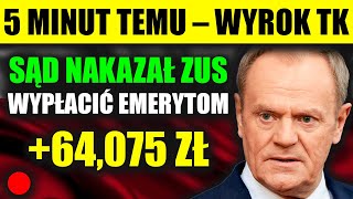 😱 5 MINUT TEMU Sąd ZMUSIŁ ZUS do wypłaty Emeryci dostaną nawet 64 000 złotych Sprawdź czy Ty też [upl. by Narut]