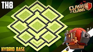 UNSTOPPABLE TH8 HYBRID BASE DESIGN 2018 BEST Town Hall 8 HybridTrophy Base  Clash of Clans [upl. by Anahahs]