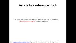 How to cite a reference book in APA format [upl. by Aokek]