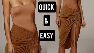 How to make a Ruched Skirt  easy ruched skirt tutorial  DIY [upl. by Akinahc833]