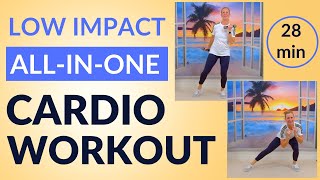 28 minute Full Body Low Impact CARDIO  STRENGTH Walk at Home Workout [upl. by Aelanna]