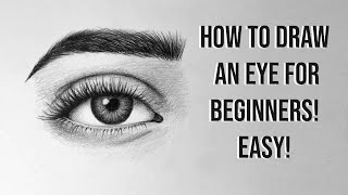 HOW TO DRAW AN EYE FOR BEGINNERS EASY TUTORIAL [upl. by Lanos]