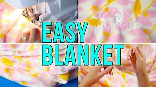 Easy DIY Fleece Monogrammed Blanket 🎁 Quick Handmade Gift  SEWING REPORT [upl. by Donegan217]