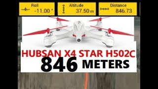 Hubsan X4 H502C 846 METERS RANGE RUN bound to H7000 Camera Test GPS Drone Flight REVIEW [upl. by Xino]