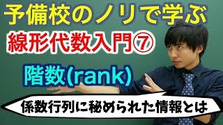 【大学数学】線形代数入門⑦連立方程式：階数【線形代数】 [upl. by Kcirtemed]