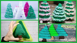 4 einfache 🎄 Weihnachtsbaum HäkelIdeen  Geschenk  Deko [upl. by Meelas]