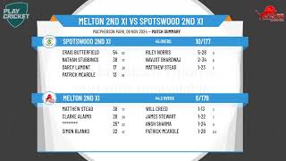 Melton 2nd XI v Spotswood 2nd XI [upl. by Orecul99]