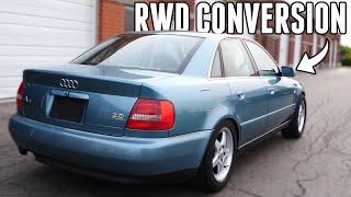 Converting the AUDI DRIFT CAR TO RWD amp Welding The DIFF [upl. by Tannen]