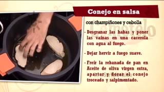 Receta conejo en salsa con champiñones y cebolla [upl. by Sixela]