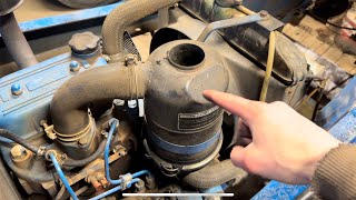 Ford 1700 Tractor  Basic Service on the Oil Bath Air Cleaner [upl. by Anibla]