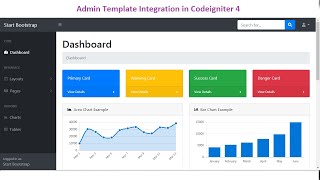 Bootstrap Theme Integration Into CodeIgniter 4  How to integrate admin template in Codeigniter 4 [upl. by Akialam]