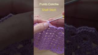 Cómo tejer Punto Concha a Crochet  Crochet Lace Shell Stitch  crochet  ganchillo  shorts [upl. by Gereron]