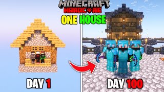 We Survived 100 Days in ONE HOUSE Only World In Minecraft Hardcore  Duo 100 Days [upl. by Zrike]