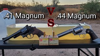 41 Magnum VS 44 Magnum in Ballistics Gel [upl. by Firmin]