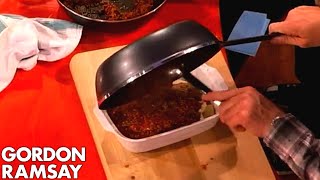 Assembling Lasagne with Jonny Vegas  Gordon Ramsay [upl. by Neisa]