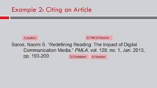 MLA Works Cited 8th Edition [upl. by Wie461]