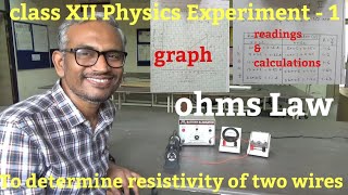 ohms Law resistivity specific resistance two wires physics experiment class 12 [upl. by Kristy114]